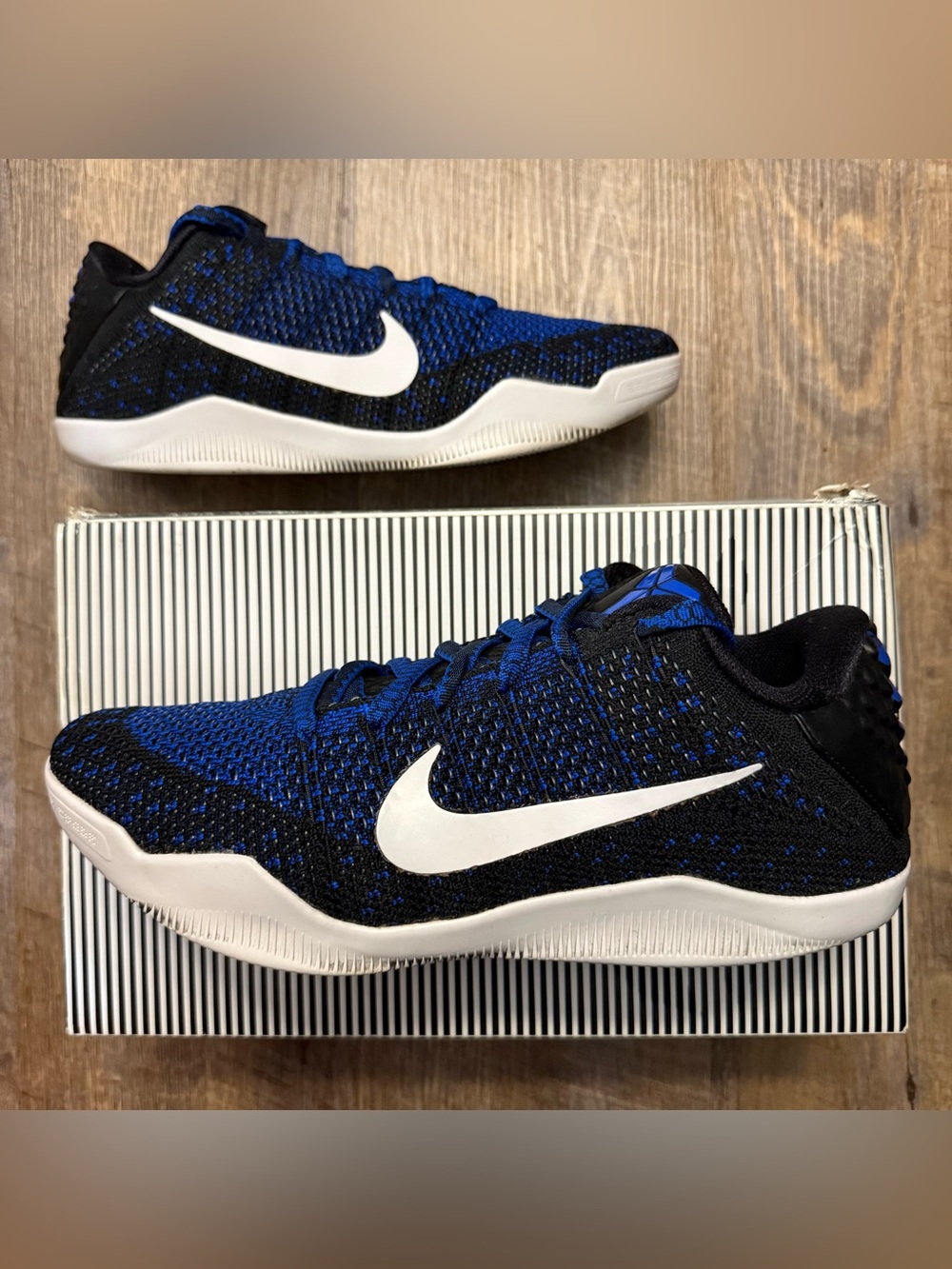 Nike Kobe 11 XI Elite Low Mark Parker Blue Black Size 9 Sneakers Shoes 822675-01